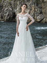 Свадебное платье Agata. Силуэт А-силуэт. Цвет Белый / Молочный. Вид 1