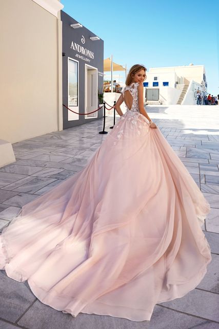 Свадебное платье Britany. Силуэт А-силуэт. Цвет оттенки Розового. Вид 2