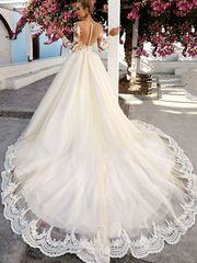 Свадебное платье Paige. Силуэт Пышное, А-силуэт. Цвет Белый / Молочный, Айвори / Капучино. Вид 2