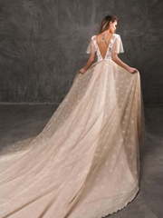 Свадебное платье Rebeka. Силуэт А-силуэт. Цвет Айвори / Капучино. Вид 2