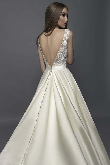 Свадебное платье Erika. Силуэт А-силуэт. Цвет Айвори / Капучино, Белый / Молочный. Вид 2