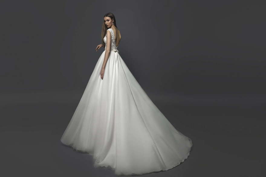 Свадебное платье Felicia. Силуэт Пышное, А-силуэт. Цвет Белый / Молочный. Вид 2