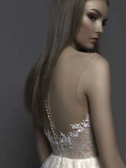 Свадебное платье Khalisi. Силуэт Пышное, А-силуэт. Цвет Айвори / Капучино, Золото. Вид 2