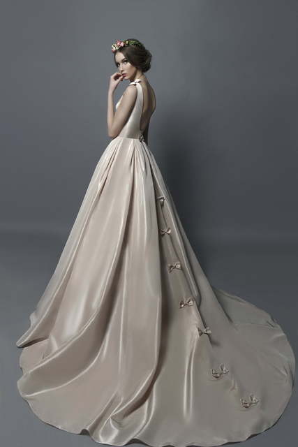 Свадебное платье Limma. Силуэт А-силуэт. Цвет Айвори / Капучино, Белый / Молочный. Вид 2