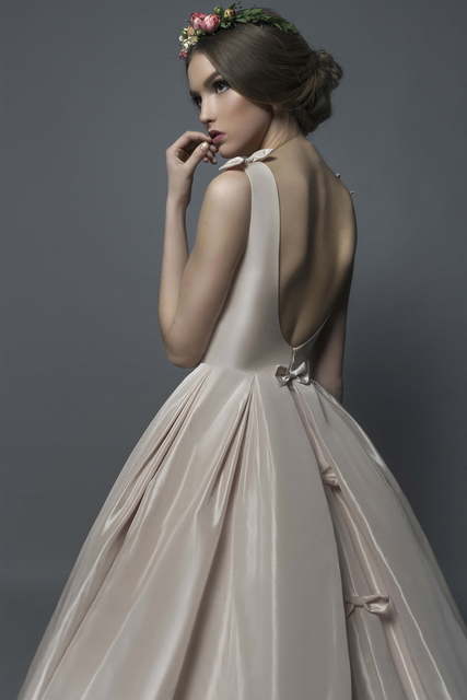 Свадебное платье Limma. Силуэт А-силуэт. Цвет Айвори / Капучино, Белый / Молочный. Вид 3