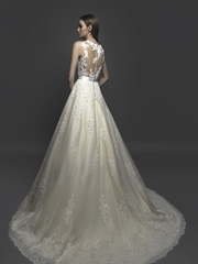 Свадебное платье Lizza. Силуэт А-силуэт. Цвет Айвори / Капучино. Вид 2