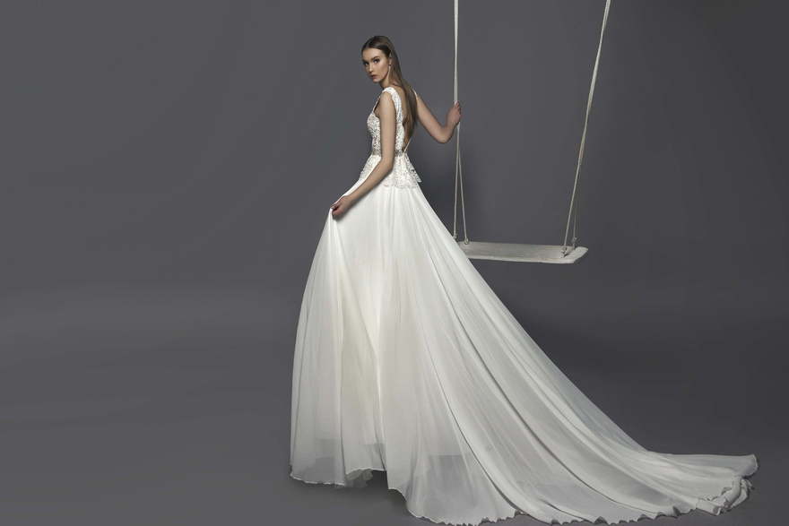 Свадебное платье Mirrabel. Силуэт А-силуэт, Прямое. Цвет Белый / Молочный. Вид 2