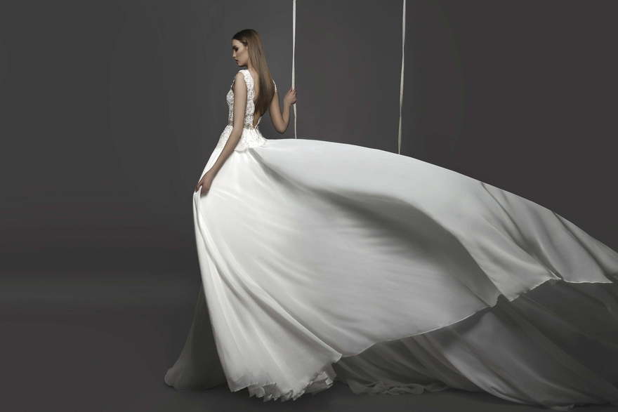 Свадебное платье Mirrabel. Силуэт А-силуэт, Прямое. Цвет Белый / Молочный. Вид 3