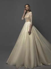 Свадебное платье Tamila. Силуэт Пышное, А-силуэт. Цвет Айвори / Капучино, Персик / Оранжевый, Золото. Вид 1