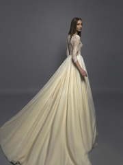 Свадебное платье Tamila. Силуэт Пышное, А-силуэт. Цвет Айвори / Капучино, Персик / Оранжевый, Золото. Вид 2