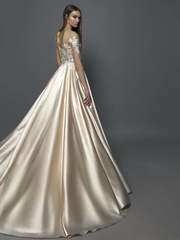 Свадебное платье Zlata. Силуэт А-силуэт. Цвет Айвори / Капучино, Золото. Вид 2