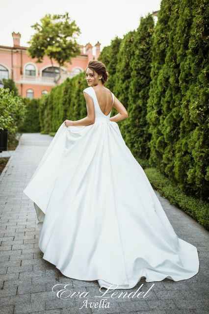 Свадебное платье Avella. Силуэт А-силуэт. Цвет Белый / Молочный. Вид 2