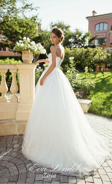 Свадебное платье Zoya. Силуэт Пышное, А-силуэт. Цвет Белый / Молочный. Вид 2