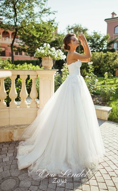 Свадебное платье Zoya. Силуэт Пышное, А-силуэт. Цвет Белый / Молочный. Вид 3