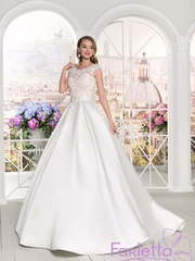 Свадебное платье Барселона. Силуэт А-силуэт. Цвет Белый / Молочный. Вид 1