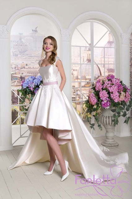 Свадебное платье Нью-Йорк. Силуэт А-силуэт. Цвет Белый / Молочный. Вид 2