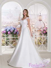 Свадебное платье Париж. Силуэт А-силуэт. Цвет Белый / Молочный. Вид 1