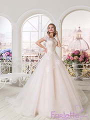 Свадебное платье Рим. Силуэт А-силуэт. Цвет Белый / Молочный, Айвори / Капучино, оттенки Зеленого. Вид 1