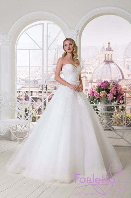 Свадебное платье Рим. Силуэт А-силуэт. Цвет Айвори / Капучино, Белый / Молочный, оттенки Зеленого. Вид 2