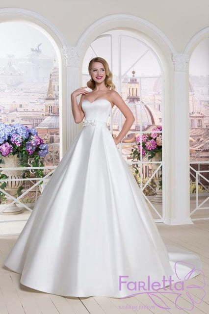 Свадебное платье Филадельфия. Силуэт А-силуэт. Цвет Белый / Молочный. Вид 2