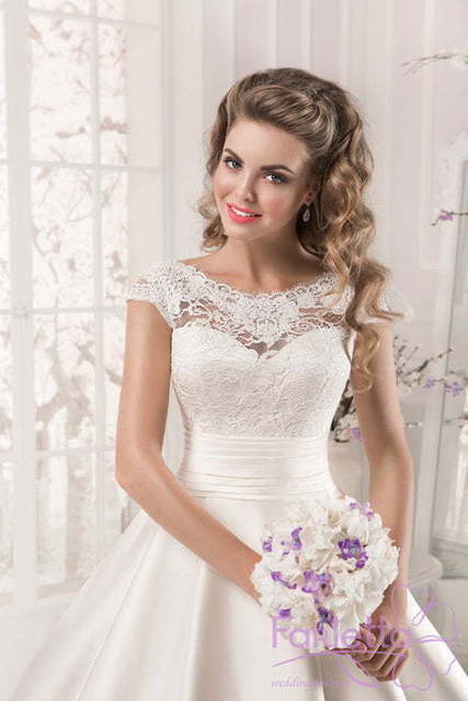 Свадебное платье Анис. Силуэт А-силуэт. Цвет Белый / Молочный. Вид 3