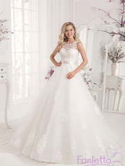 Свадебное платье Азалия. Силуэт А-силуэт. Цвет Белый / Молочный. Вид 1