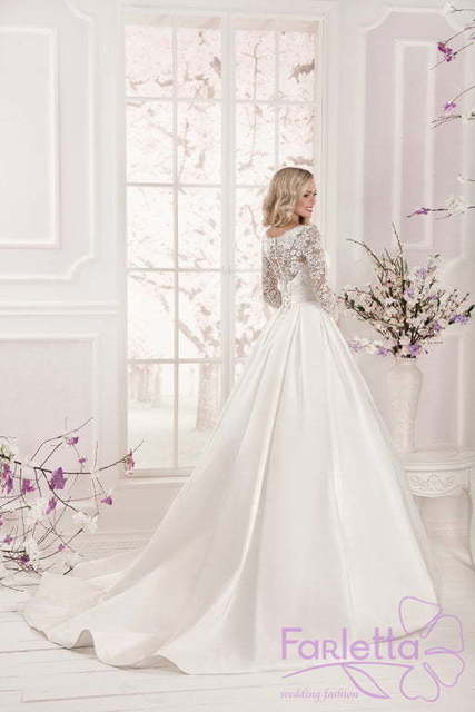 Свадебное платье Анисум. Силуэт А-силуэт. Цвет Белый / Молочный. Вид 2