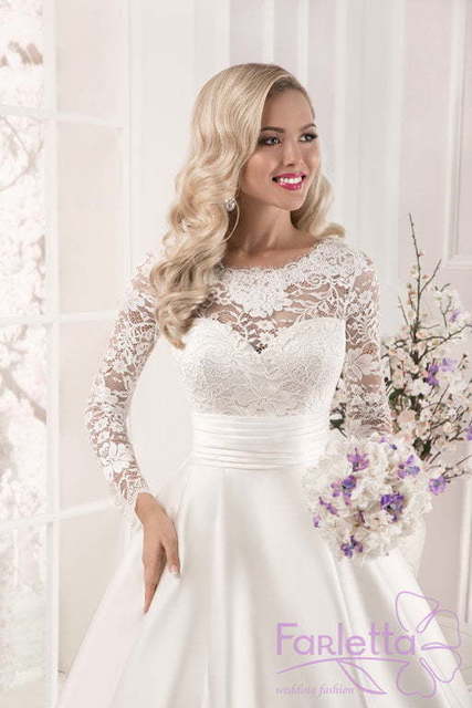 Свадебное платье Анисум. Силуэт А-силуэт. Цвет Белый / Молочный. Вид 3