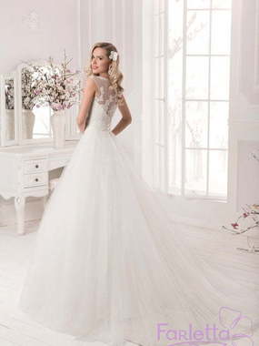 Свадебное платье Бегония. Силуэт А-силуэт. Цвет Белый / Молочный. Вид 2