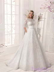 Свадебное платье Жасмин. Силуэт А-силуэт. Цвет Белый / Молочный. Вид 1