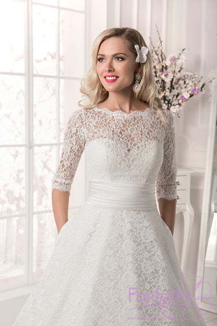 Свадебное платье Жасмин. Силуэт А-силуэт. Цвет Белый / Молочный. Вид 3