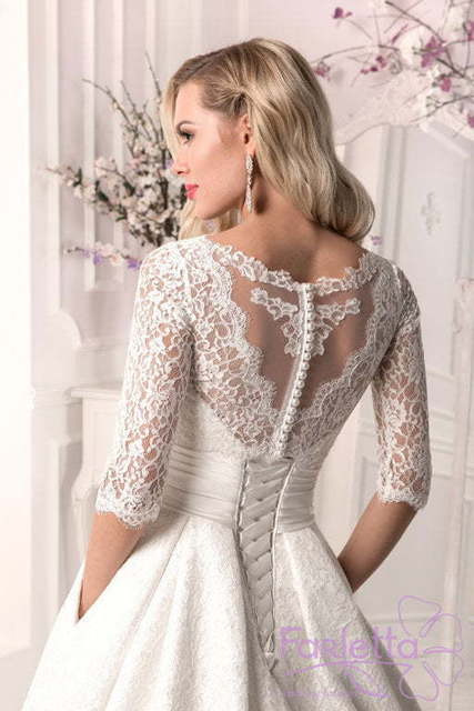 Свадебное платье Жасмин. Силуэт А-силуэт. Цвет Белый / Молочный. Вид 4