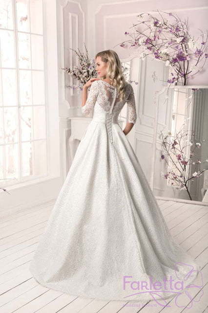 Свадебное платье Жасмин. Силуэт А-силуэт. Цвет Белый / Молочный. Вид 5