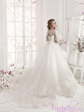 Свадебное платье Камелия. Силуэт А-силуэт. Цвет Белый / Молочный. Вид 2