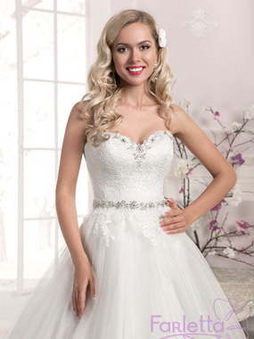 Свадебное платье Лаурелия. Силуэт А-силуэт. Цвет Белый / Молочный. Вид 2