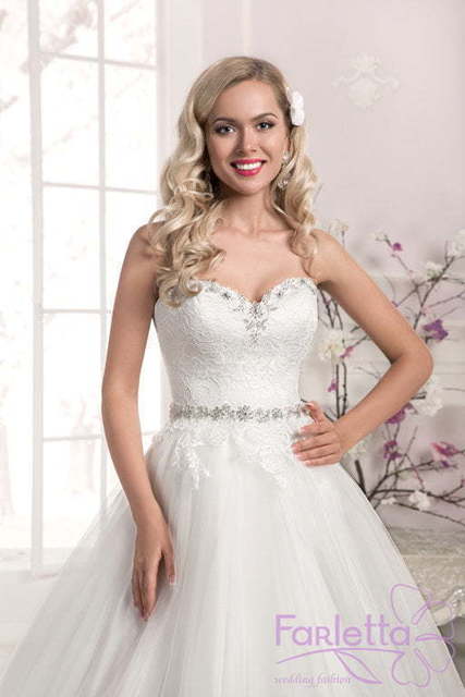 Свадебное платье Лаурелия. Силуэт А-силуэт. Цвет Белый / Молочный. Вид 2