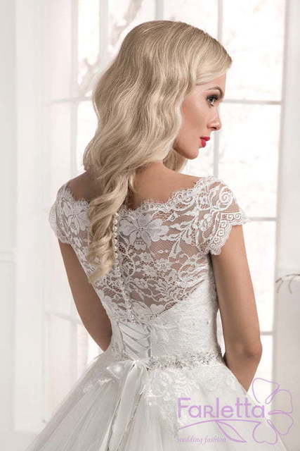 Свадебное платье Лаурелия. Силуэт А-силуэт. Цвет Белый / Молочный. Вид 4