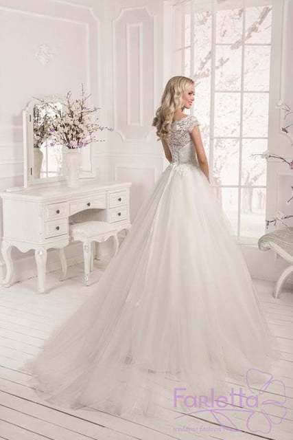 Свадебное платье Лаурелия. Силуэт А-силуэт. Цвет Белый / Молочный. Вид 5