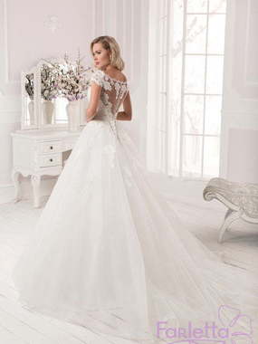 Свадебное платье Петуния. Силуэт А-силуэт. Цвет Белый / Молочный. Вид 2