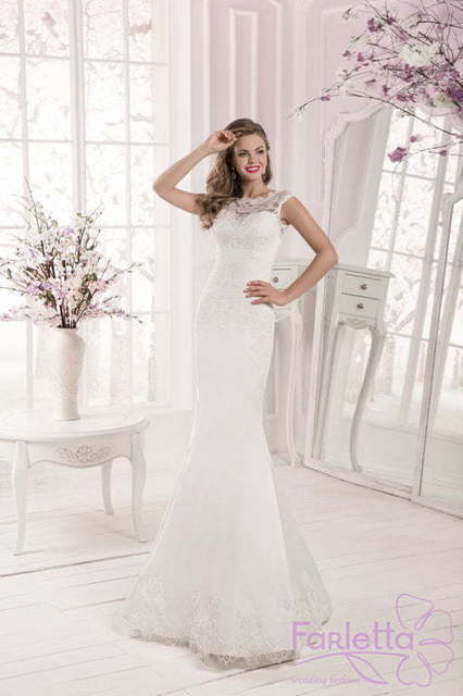 Свадебное платье Сакура. Силуэт Рыбка, Пышное, А-силуэт. Цвет Белый / Молочный. Вид 2