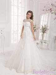 Свадебное платье Фрезия. Силуэт А-силуэт. Цвет Белый / Молочный. Вид 1