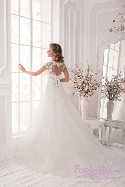 Свадебное платье Фрезия. Силуэт А-силуэт. Цвет Белый / Молочный. Вид 2