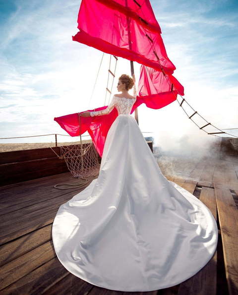 Свадебное платье Santa Clara. Силуэт Пышное, А-силуэт. Цвет Белый / Молочный. Вид 2