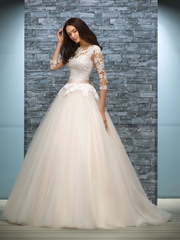 Свадебное платье Isida. Силуэт Пышное, А-силуэт. Цвет Белый / Молочный, Айвори / Капучино, Персик / Оранжевый. Вид 1