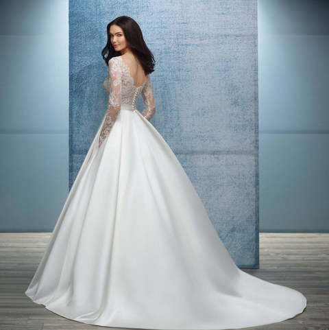 Свадебное платье Sheddi. Силуэт А-силуэт. Цвет Белый / Молочный. Вид 2