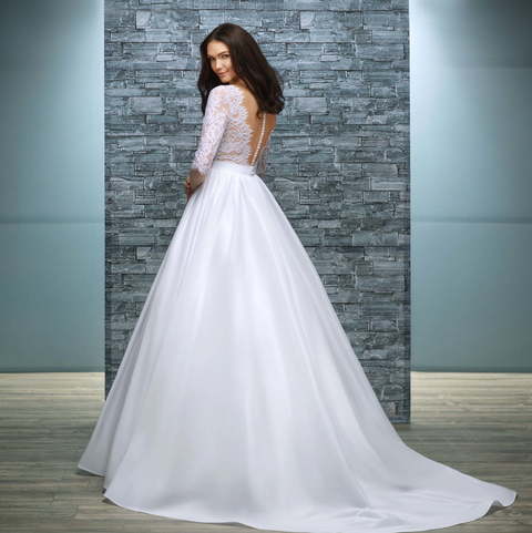 Свадебное платье Salma. Силуэт Пышное, А-силуэт. Цвет Белый / Молочный. Вид 2