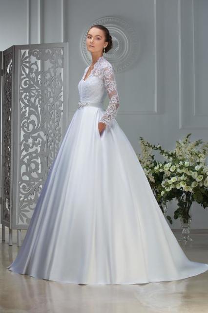 Свадебное платье Kamelia. Силуэт Пышное, А-силуэт. Цвет Белый / Молочный. Вид 1