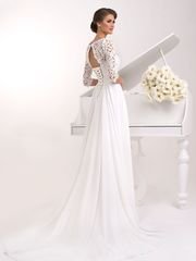 Свадебное платье Поладия. Силуэт А-силуэт. Цвет Белый / Молочный. Вид 2