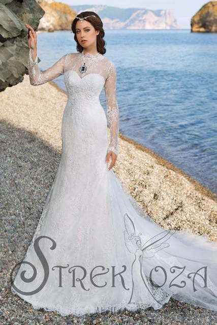 Свадебное платье Абелла. Силуэт А-силуэт, Рыбка. Цвет Белый / Молочный. Вид 1