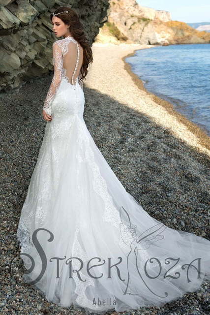 Свадебное платье Абелла. Силуэт Рыбка, А-силуэт. Цвет Белый / Молочный. Вид 2